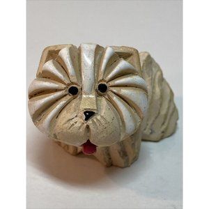 Artesania Rinconada Small White Terrier Dog Puppy Uraguay Figurine
